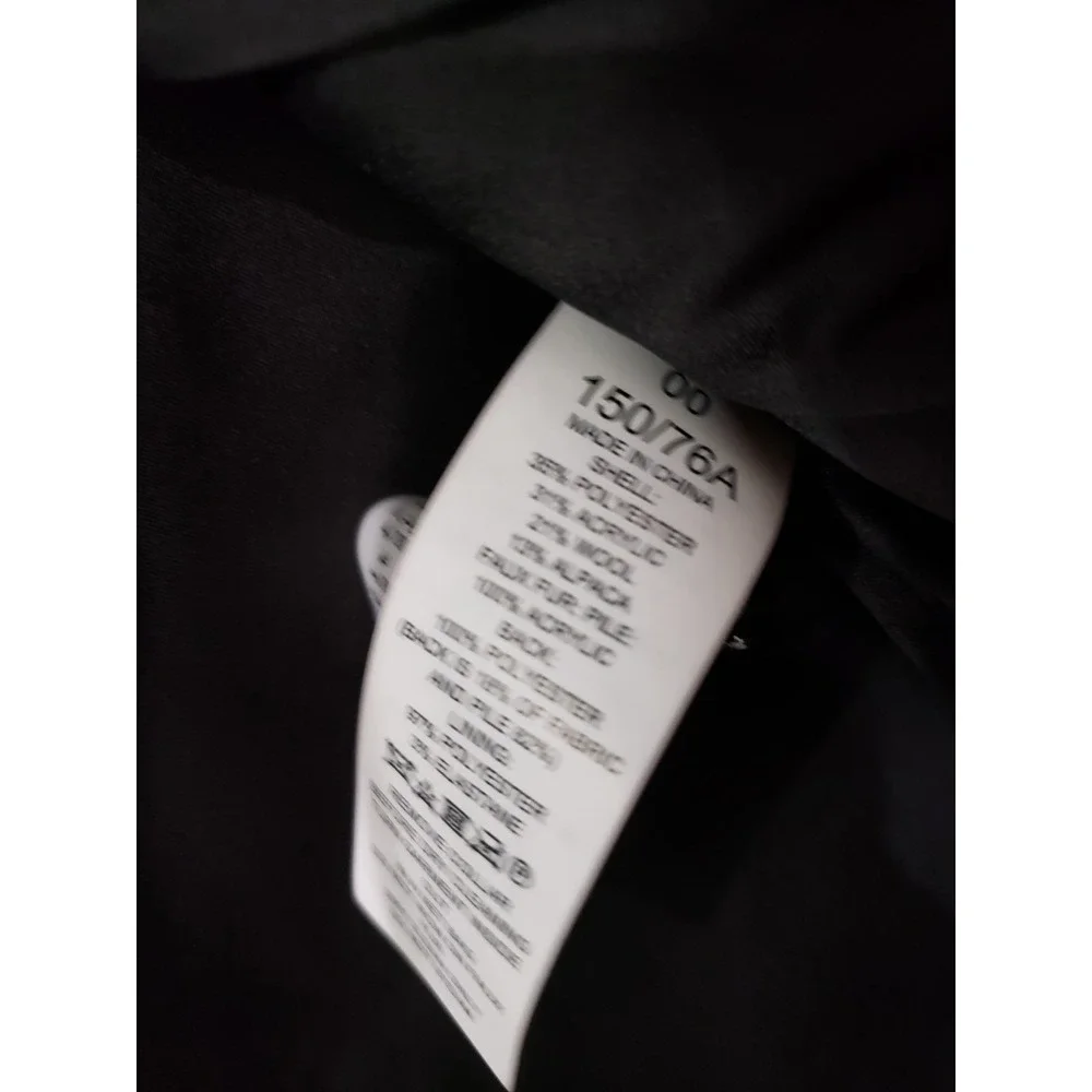 NEVER‎ WORN Kate Spade Wool Alpaca Blend Faux Fur Black Penny Lane Coat Peacoat